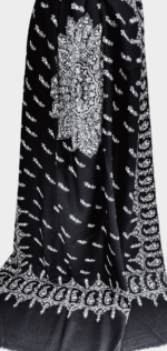 Badam Black & White Pashmina Shawl - Image 4