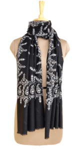 Badam Black & White Pashmina Shawl