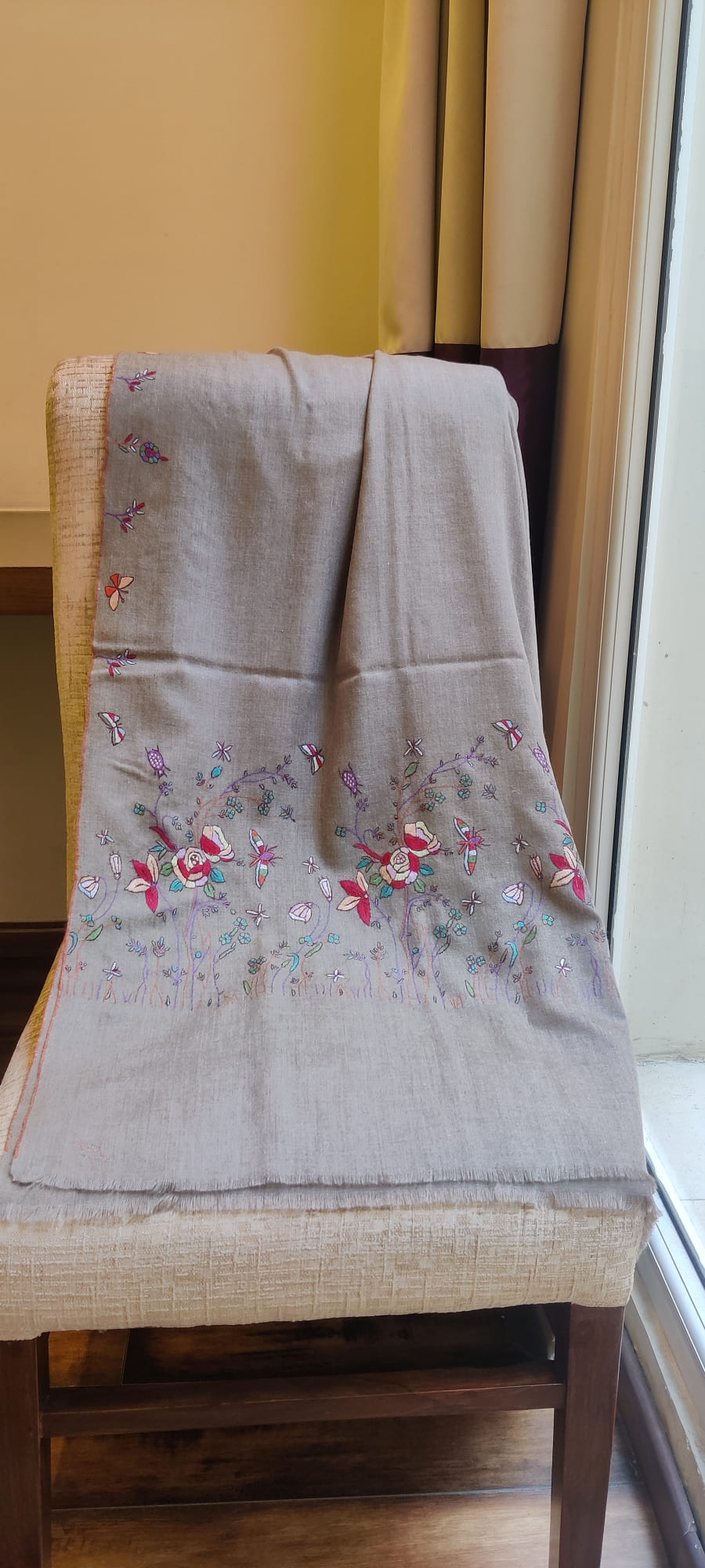 IMG_20240208_135752 Natural Garden Embroidered Pashmina Shawl - Image 1